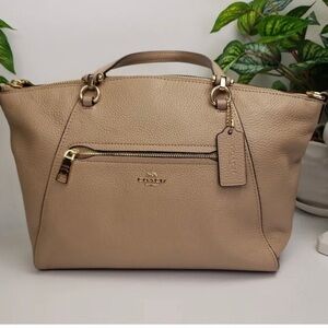 Coach beige Pebbled Leather Crossbody/Satchel Bag